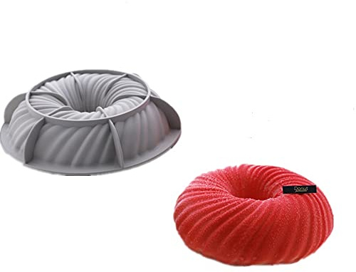 Silicone Molds For Baking Circle,Donut Pans/Non-Stick Mousse Mold Spiral Donut Hole Tray， Dessert Mould Pratical Baking Muffin Pan Decorating Tools Practical Donut (8 inch donut mould)