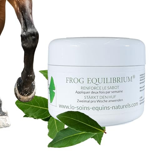 Frog Equilibrium - Natürliche Hufpflege, Huffett für Pferde (spröde Hufe, Sensibilität, Blutergüsse, Risse, Feuchte...) - Mit Pflanzen, Olive, Lorbeer, Teebaum, Oregano - Für alle Jahreszeiten