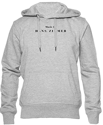 Music by Hans Zimmer Unisex Hoodie Herren Damen Grau Lange Ärmel Kapuzenpulli Men's Women's Grey