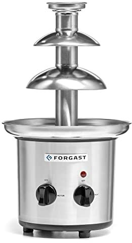 Forgast Fontana di Cioccolato Cascata Professionale, Capacità 700 g, Fontana Elettrica a 3 livelli in Acciaio Inossidabile, Cioccolato Fusione Per i Partiti, per Fondere, Argento