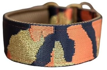 Zugstopp Halsband mit Polsterung, Martingale, gepolstert, 5 cm breit, Trainingshalsband, verstellbar (bis 52cm Hals- 58cm Kopfumfang inkl 6cm Zugstopp, Metallteile: Messing)