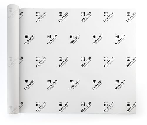 Seidenpapier selbst gestalten – Verpackungsmaterial personalisiert mit Fotos, Logo, Name, Text – Rolle: 47 cm breit, ab 1 m lang