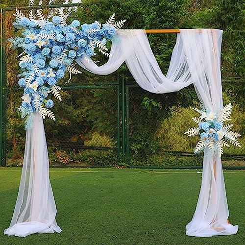 Junhui Tela de Tul Blanca 160 * 600cm, Cortina para Arco Decoración de Boda Romantica, Transparente Tela de tul para Decoración de Boda, Fiesta, Manualidades(1 Piezas)
