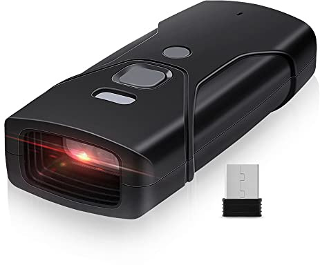 HUIOP Scanner di codici a barre portatile cablato + 2,4 G + BT Supporta la connessione a tre modalità di codice a barre unidimensionale/codice QR scansione rapida, lettore di codici a barre portatile