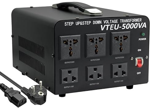 5000VA Voltage Transformer 220V to 110V Buck Boost Power Converter, Dual 220V Outlet and 110V Outlet Multifunctional Transformer