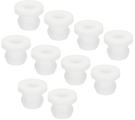 sourcing map 30Pcs Snap Rubber Grommet Plug Mount Dia 7.5mm ID 5mm Seal Anti-Scratch for Electrical Box Cable Pipe White