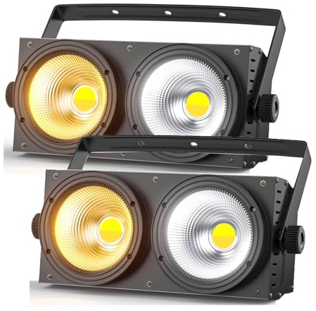 ZonQoonz 2 PCS 200W COB LED Par, Theater Scheinwerfer 2 in 1 kalt Warmweiß Lichteffekte mit COB Stroboskop für Kirche, Disco Hochzeit Publikums Beleuchtung Party Halloween Weihnachten