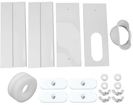 SUNFECILI Kit de Joint de Fenêtre Universel Kit D'aération de Fenêtre de Climatiseur PVC Installation Facile Accessoire de Fenêtre de Climatiseur Réglable Universel sans Couture (4 plaques