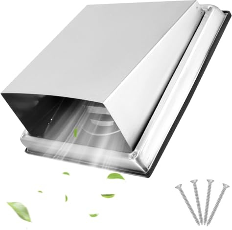 QWORK® Rejilla Ventilacion 100 mm de Acero Inoxidable 304, Rejilla Campana Rxtractora, para Sistemas de Ventilación Interior y Exterior
