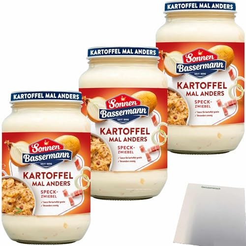 usy Bundle für Sonnen Bassermann Kartoffel mal anders Speck-Zwiebel 3er Pack (3x405g Glas) + usy Block