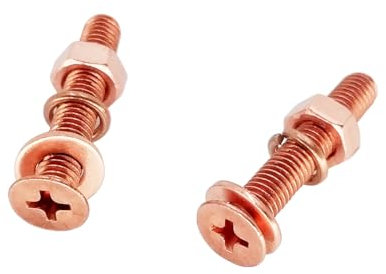 Foyoram M4x12mm Reinkupfer Senkkopfschrauben mit Kreuzschlitz Scheibe Federringe Muttern 5 Sätze T2 Kupfer Countersunk Head with Phillips Screws Washers Hex Nuts 5 Sets (M4 x 12 mm)