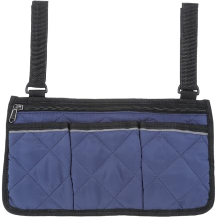 PATIKIL Bolsa para Reposabrazos de Silla de Playa Bolsa Colgante Impermeable para Reposabrazos de Silla de Playa con 4 Bolsillos para Revistas Aperitivos para al Aire Libre Azul Turquesa