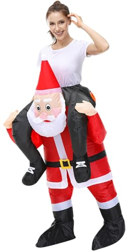 Arokibui - Costume gonfiabile di Babbo Natale rosso, costume gonfiabile di Babbo Natale per cosplay, festa di Halloween, Natale, sfilata di carnevale