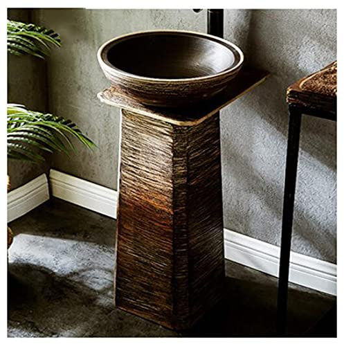 SnamicE Keramikwaschbecken Handgefertigtes Standwaschbecken Standwaschbecken für Innen und Außen, 44 x 40 x 80cm,G-,G-