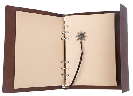 Mooyii Leder Notizbuch A5, Reisetagebuch, Blanko Seiten, Skizzenbuch, Hochwertiges Papier, 180° Flache Schreibposition, Augenschutz