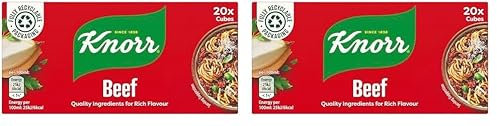 Knorr Beef Stock Cubes gluten-free to add a rich beef flavour to your dishes 20x 10 g (Pack of 2)