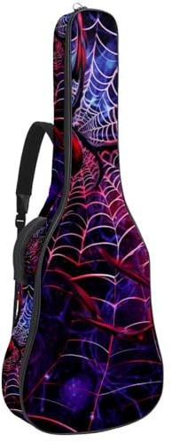 Bassgitarrentasche mit Kunst Halloween Spinnennetz 28, Akustikgitarrentasche 101,6 cm E-Gitarrenkoffer, wasserdichte Oxford E-Gitarre Gigbag für akustische klassische Gitarre, Ukulele, Art Halloween