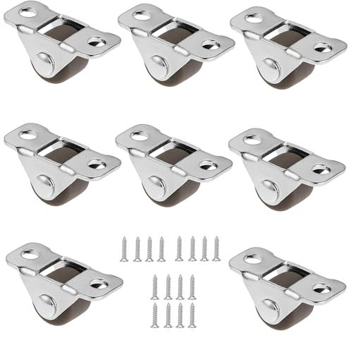 8 Stück Kleine Gummi Rollräder mit Stahloberplatte, Gummi Möbelrollen, Kleine Möbelrollen, Kleine Radrollen Set, mit Schrauben, für Möbel Werkzeugkisten Trolleys (1,2cm)