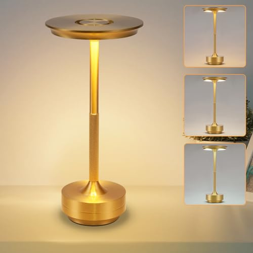 meoaow LED-bordslampa trådlös med touch dimbar USB-C laddning | Modern bordslampa med uppladdningsbart batteri för fönsterbräda, sovrum och matsal