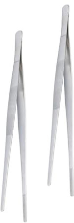 GRIRIW 2pezzi Pinze Per Alimenti in Acciaio Inossidabile Piccole Pinzette Da Cucina Ergonomiche Per Bistecche e Cibo Utensili Essenziali Per Casa e Ristoranti