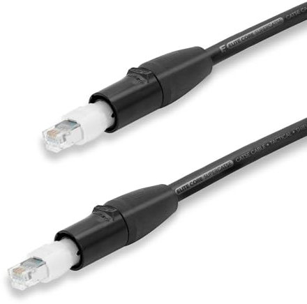 Elite Core SUPERCAT5E Ultra-Durable Shielded Ethernet Cat5e Cable, Retractable etherCON, Choose Your Length (25FT)