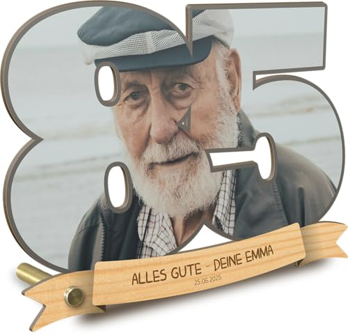 85 Geburtstag - 85 Geburstag Frauen personalisiert - Foto Motiv Holzbild opt. mit Sockel - 85 Geburtstag Männer, 85 Geburtstag Deko, 85. Geburtstag Frau, 85 Jahre Geburtstag, 85 Geburtstag Mann