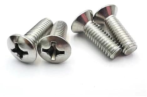 Nodrest 10/50 Uds M2 M2.5 M3 M4 M5 M6 GB820 DIN966 A2-70 304 Acero Inoxidable Cruz elevada Cabeza avellanada Medio Tornillo Ovalado(8mm,50pcs M2)