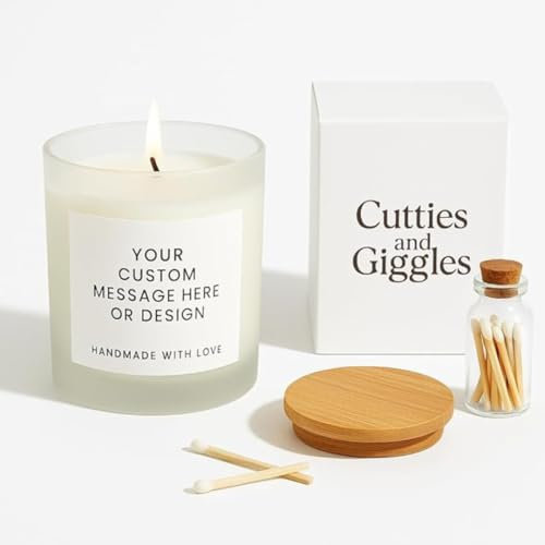 Personalised Scented Soy Wax Candle Message Scented Candle with Bamboo Lid and Matches Personalised Add Your own Text - Lots of scents and Sizes