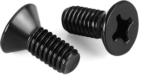 Wavanta 50Pcs M4 Bolts, M4 x 10mm Flat Countersunk Head Bolts Screws, Phillips Drive Machine Bolt, 304 Stainless Steel, Black Finish, Full Thread