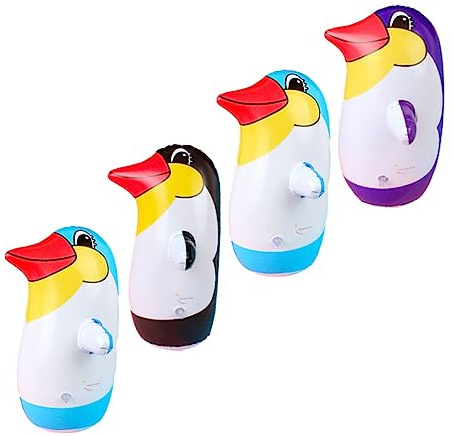 IMIKEYA 4pcs Creative Penguin Tumbler Toy Adorable Inflatable Christmas Decor Party Gifts for Boys and Girls