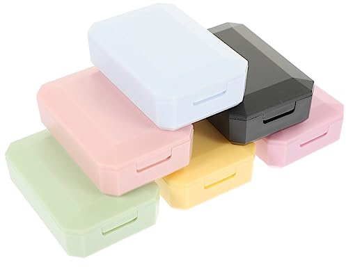 FOYTOKI 6sets Portable Contacts Lens Case Box Mirror Lens Holder for Travel Small Organizing Case for Halloween Contacts