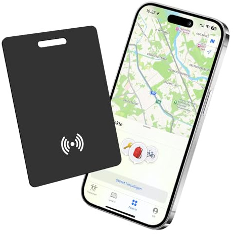 Geldbörsen Tracker Karte, 2er-Pack, Flach & Wiederaufladbar, Kompatibel mit Apple Find My App, Karten-Lokalisierer für Geldbeutel, Koffer, Gepäck & Reisepass (nur iOS)