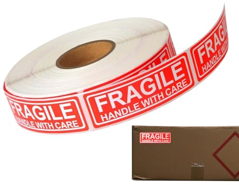 Fragile Aufkleber 2 Roll Warnetiketten Aufkleber 5x5x2,8 Cm Warnetiketten Auf Rolle Kupferplattenaufkleber Signaletiketten Versandaufkleber Für Glaswaren Elektronik Möbel Geschäft