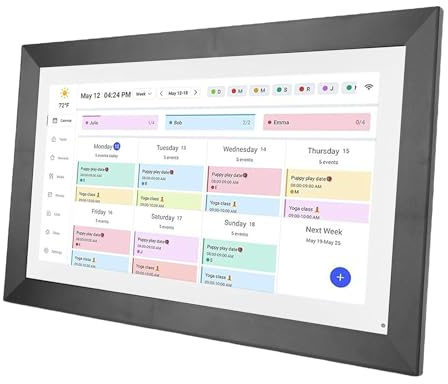VELATEMOR Smart Digital Calendar 1080p 15,6 Zoll Touchscreen, WLAN Interactive Display Wall Planer & Family Organizer mit HD -Visuals, Sprachkontrolle, 32 GB Speicher für Zuhause, Büro und