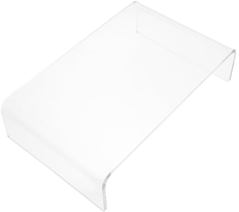 DEARMAMY Transparenter Acryl Monitorständer Erhöhter Laptop Stand Ergonomisch Klarer Computer Riser Für Schreibtisch Home Office Komfortable Bildschirmhöhe Stabile Ablage Für Tastatur Maus