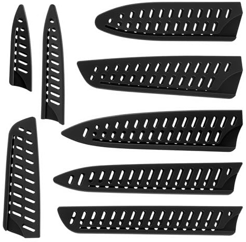 LXUEJIE 8 Stück Messerschutz, Universal Messerschutzhülle aus Kunststoff Atmungsaktiv Messerscheide Messer Schutzhülle für Küchen- und Obstmesser (8 Größen)