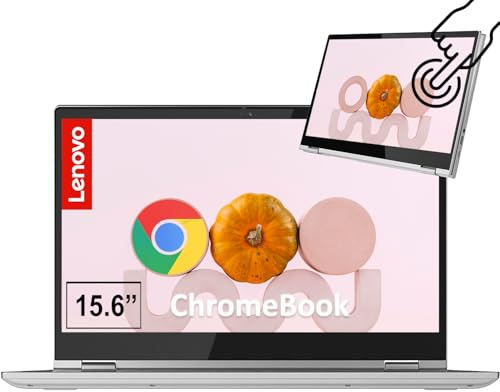 Lenovo C340 - Chromebook 2 in 1 con touchscreen FHD da 15,6, CPU Intel i3 (fino a 3,4 GHz), 4 GB di RAM, 64 GB di spazio, USB-C, Wi-Fi, Bluetooth, Chrome OS, grigio, regalo di lusso di fascia alta