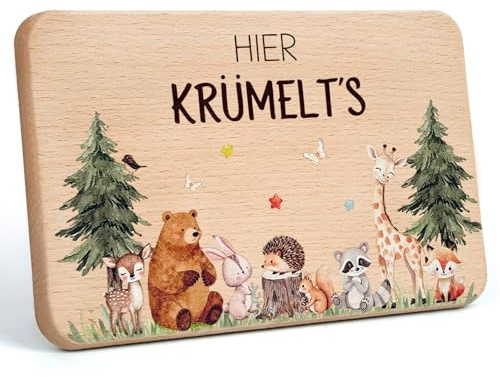 Frühstücksbrettchen Kinder Holz, Sinnvolle Geschenke zur Geburt für Mädchen Junge, Baby Geschenke Taufgeschenk, Ostergeschenke Kinder Geburtstag Geschenke