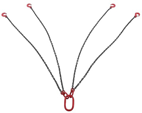 Hyuduo 4-Strang-Kette, 1,5 M, Stahl-Hebekette für Schwere Lasten, 4-Wege-Motorhub, Industrielle Verwendung Im Fabrikbau, Bergbau, Hafen (3T)