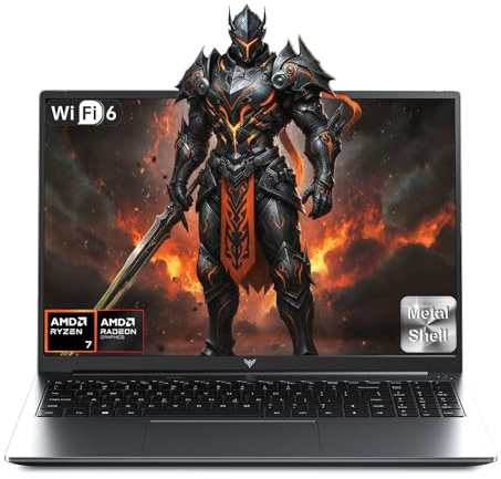 KAIGERR 2026 New Gaming Laptop, 16.0inch Laptop Computer with AMD Ryzen 7 H255(8C/16T, Up to 4.9GHz), 16GB DDR5 512GB NVMe SSD Windows 11 Laptop, Radeon RX Vega 8 Graphics,WiFi 6, Backlit KB
