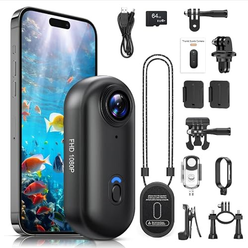 Hiwoor Action Cam, Mini Bodycam, Wasserdicht 30M, 120° Weitwinkel