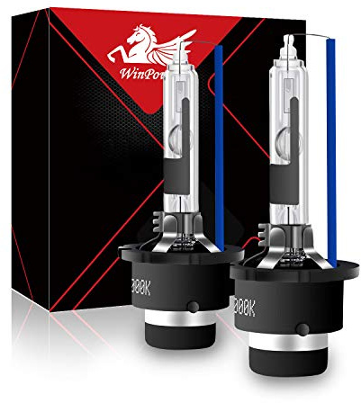 WinPower D2R Xenon Brenner Birne Ersatz Kit 35W 8000K Ultra Cool Blue Metall Stents Basis 12V Autoscheinwerfer Umwandlung Lampe, 2 Stück