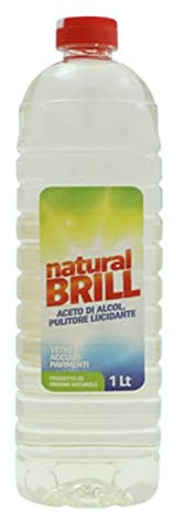 Natural Brill de vinagre de alcohol, limpiador abrillantador multiusos – Cristales – Acero – Suelos 1 L [12 L]