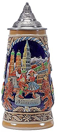 0.85 Litre Chope de bière allemande, chope de bière Oktoberfest. Chope de bière Chope de bière souvenir touristique allemand chope de bière avec boîte-cadeau Beer Stein Mug Deutschland Aigle