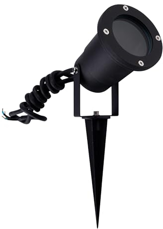 Ledvion - Faretti LED con Picchetto, Alluminio, IP65, Attacco GU10, 1M Cavo