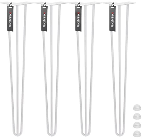 HOLZBRINK - Tischbeine aus Metall | Möbelfüße | Schreibtischbeine | Metallfüße | Perfekt für Zu Hause und Büro | Esstischbeine | HLT-13A-72-9016