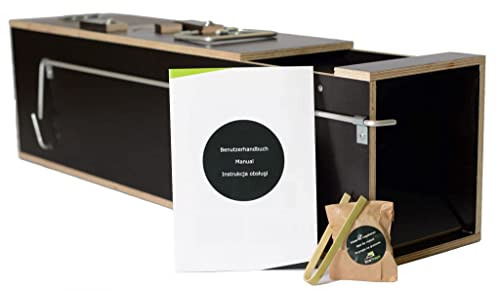 Marderfalle Lebendfalle - Wiederverwendbare Rattenfalle - Verkleidet mit Birkensperrholz Tierfalle Garten - Premium Marderfallen von Profis empfohlen - Robuste Ausführung (ST75, SMALL, 75x20x17,5cm)