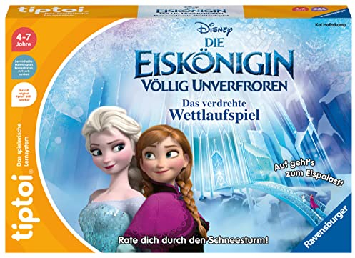 Ravensburger tiptoi Spiel 00116 - Disney Die Eiskönigin - Völlig Unverfroren: Das verdrehte Wettlaufspiel - EIN magisches Quiz-Spiel ab 4 Jahren