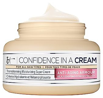IT Cosmetics Confidence in a Cream Jumbo - Hydrating & Anti Aging Face Moisturizer, Visibly Reduces Fine Lines & Wrinkles, Up To 48H Hydration, Repairs Skin Barrier, Squalane & Ceramides - 4 fl oz