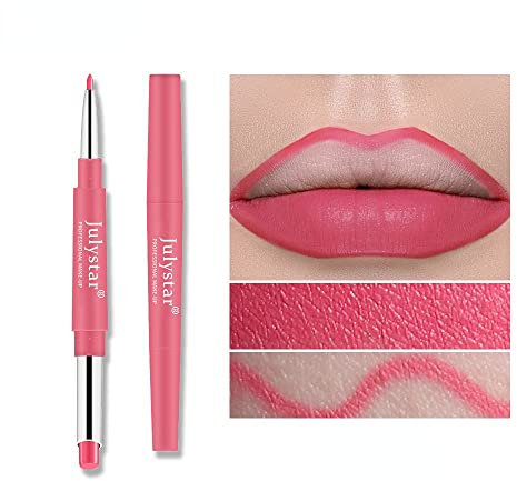 INTEROOKIE Doppelkopf-Lippenstift-Lipliner verblasst nicht, haftet nicht an der Tasse (M08#)